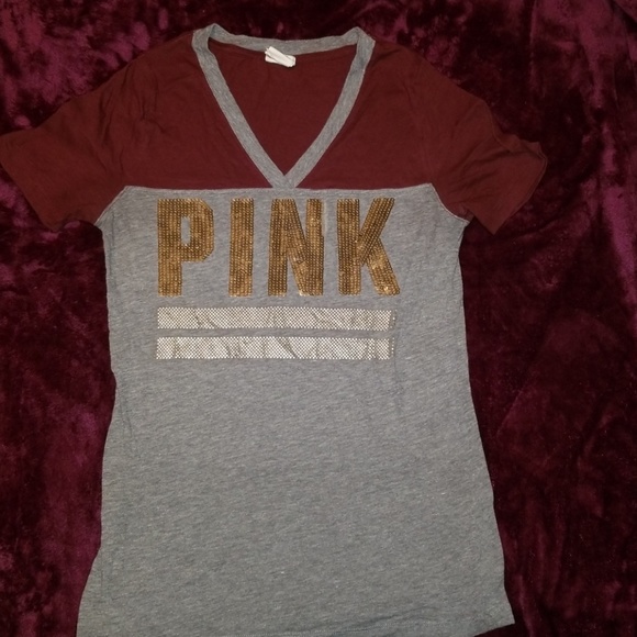 PINK Victoria's Secret Tops - Pink sequin shirt